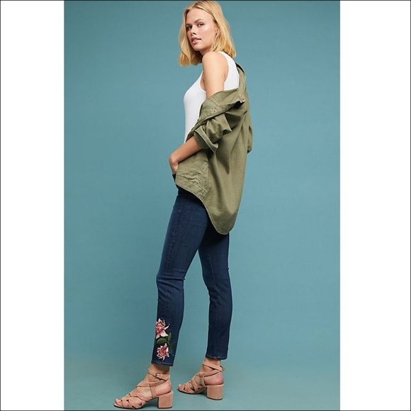 Jen7 by 7 For All Mankind Embroidered  Ankle Jeans - Picture 4 of 11